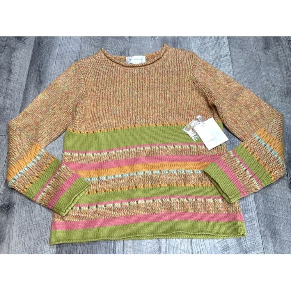 Vintage Susan Bristol Sweater Womens Small Wool Blend Relaxed Roll Colorful NEW‎